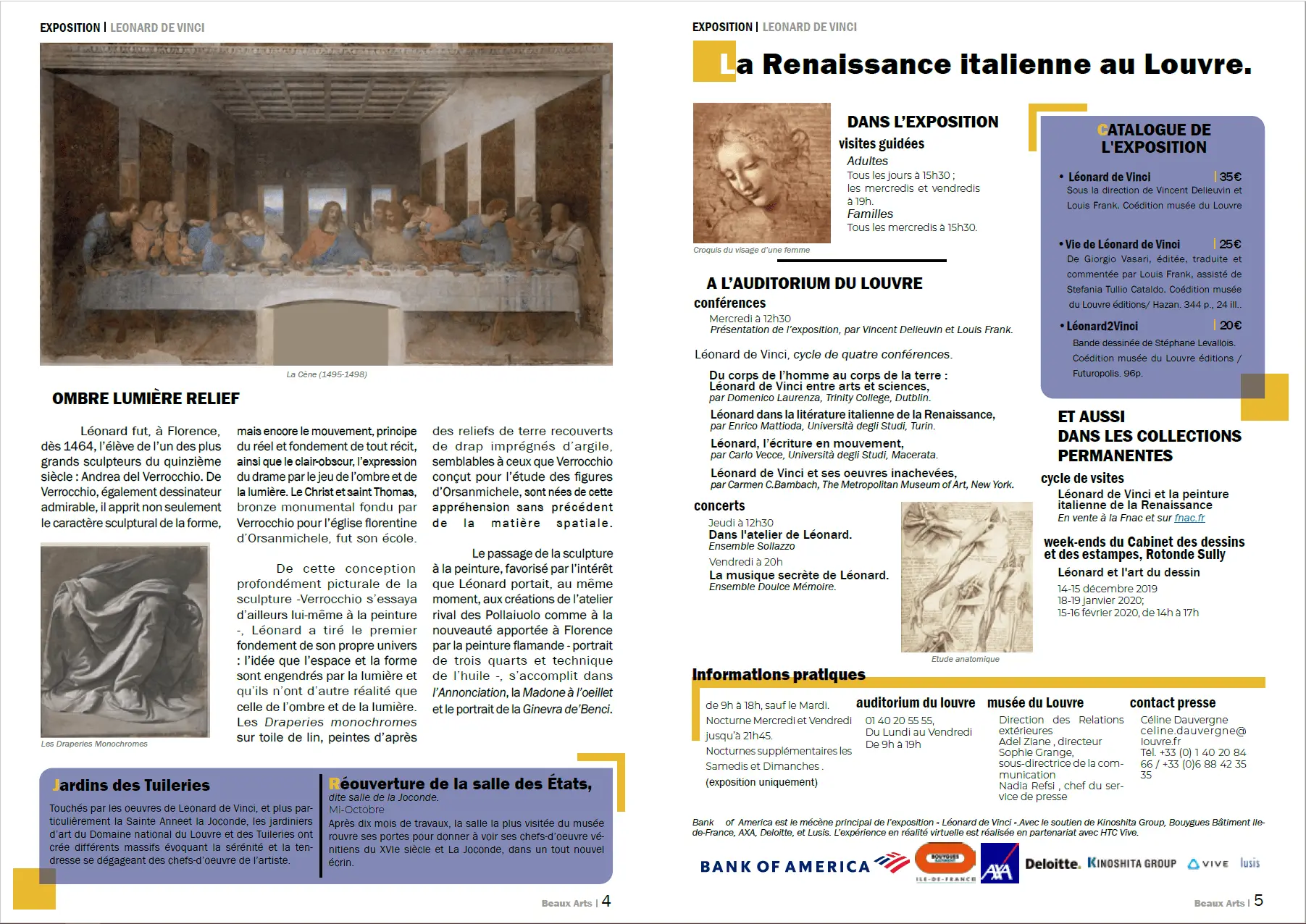 Article du programme de l&rsquo;exposition du Louvres