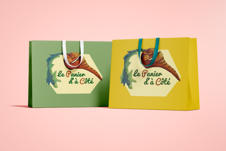 mockup illustration sac panier d'acoté carotte
